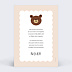 Faire-part baptême Ours original Verso