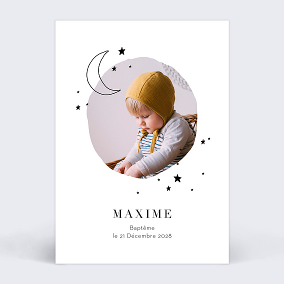 Faire-part baptême Constellation Recto