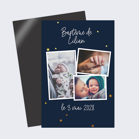 Faire-part baptême Etoiles marines