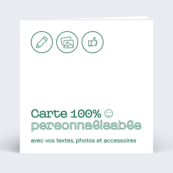Faire-part baptême Carte graines 100% personnalisable Recto