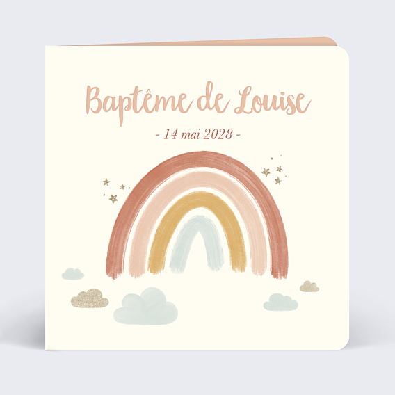 Faire-part baptême Petit Arc-en-ciel