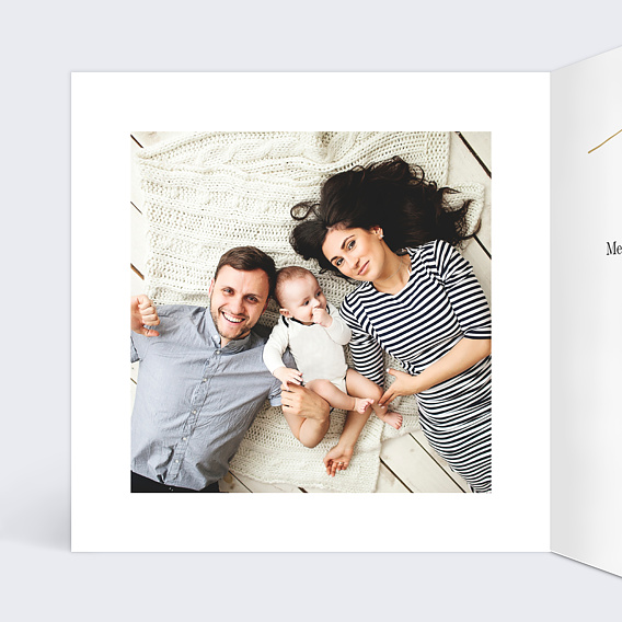 Faire-part baptême Lettres Manuscrites Intérieur Gauche