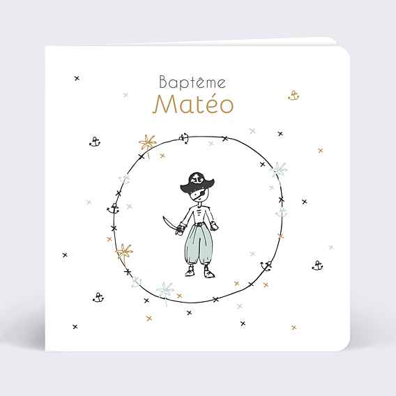 Faire-part Baptême Petit Pirate