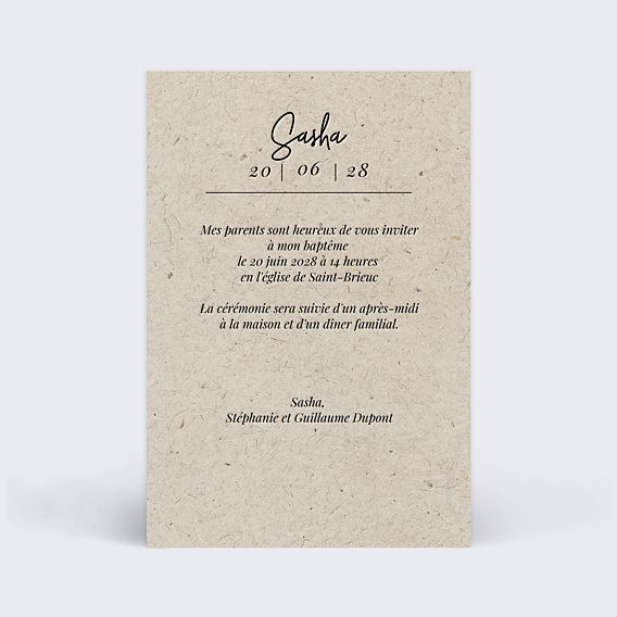 Faire-part Baptême Esprit Chiné IV