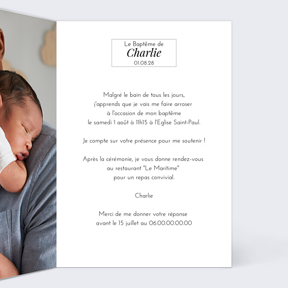 Faire-part Baptême Etiquette