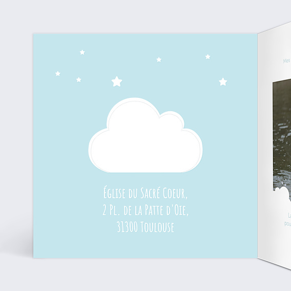 Faire-part Baptême Découpe Nuage