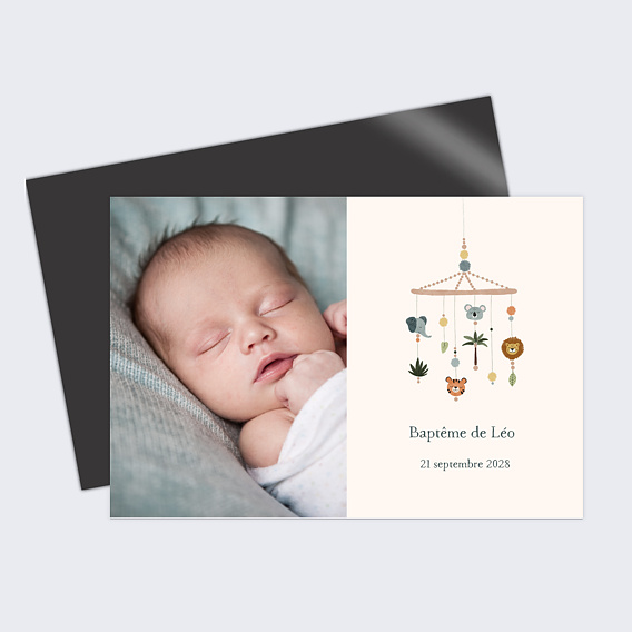 Faire-part baptême Mobile Jungle