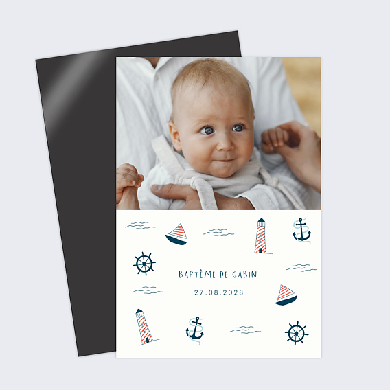 Faire-part baptême Motif Marin