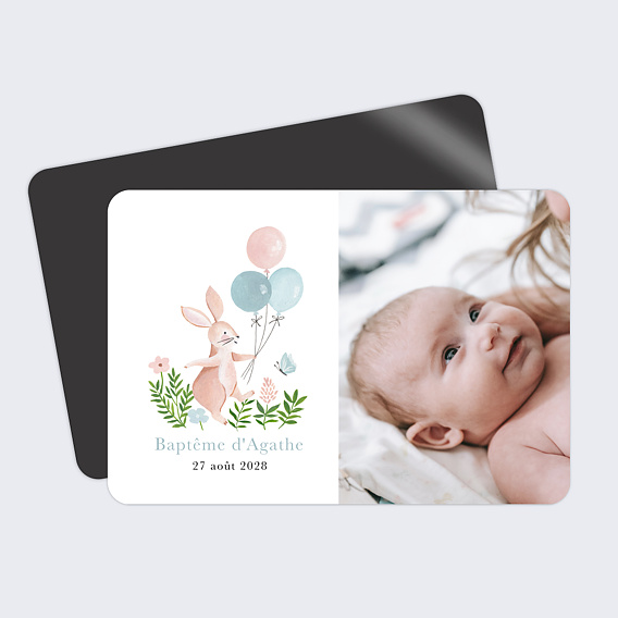 Faire-part baptême Petit Lapin