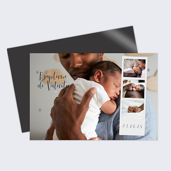 Faire-part baptême Polaroïd