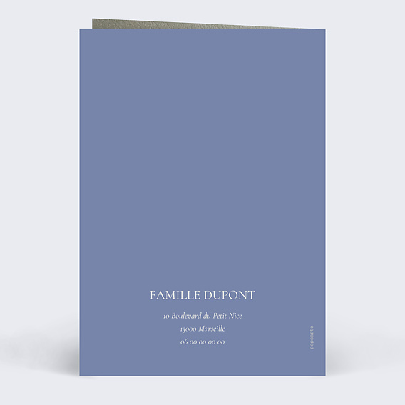 Faire-part baptême Ourson ballon Verso