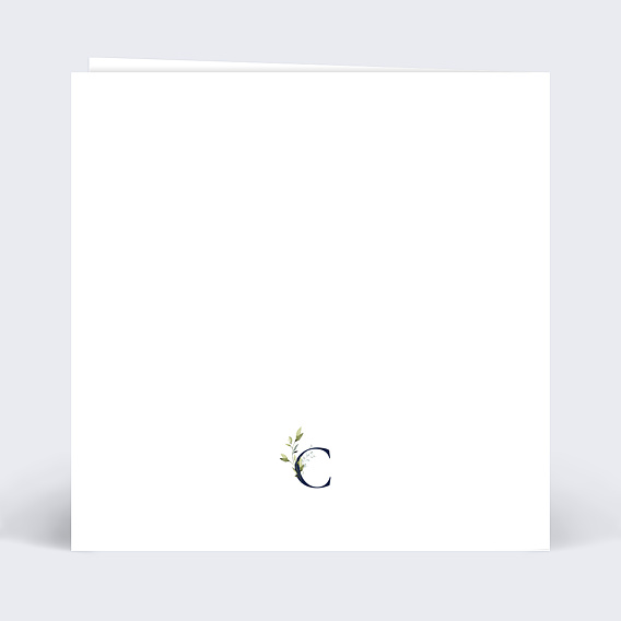 Faire-part baptême Lettrine Verso