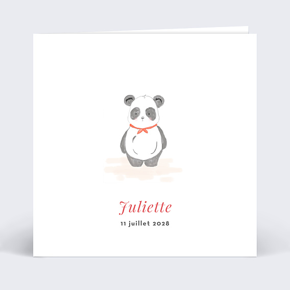 Faire-part Baptême Baby Panda