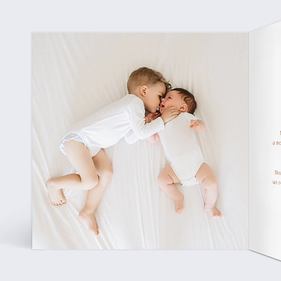 Faire-part baptême Couronne de Fleurs II Intérieur Gauche