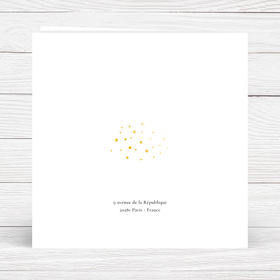 Faire-part baptême Dorure Pois Graphiques Verso