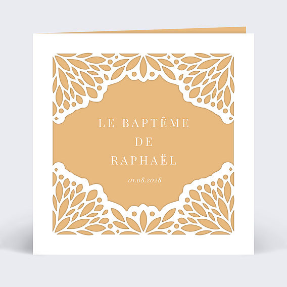Faire-part baptême Découpe Mille et Une Nuits