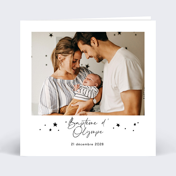 Faire-part baptême Jolies Étoiles