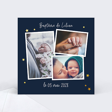 Faire-part Baptême Faire-part baptême Etoiles marines
