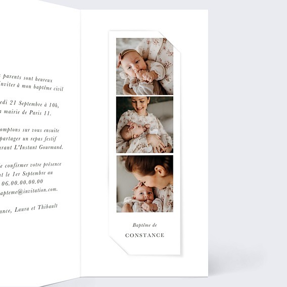 Faire-part baptême Amis de la jungle Intérieur Droit