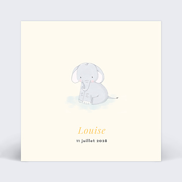 Faire-part Baptême Baby elephant