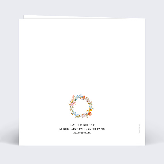 Faire-part Baptême Éveil des Fleurs