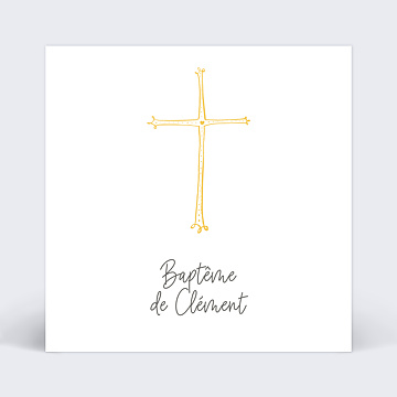Faire-part de Baptême Virtuel Faire-part baptême Croix d'or