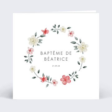 Faire-part de Baptême Virtuel Champêtre Fleuri