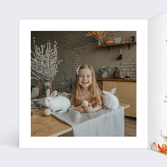 Faire-part Baptême Éveil des Fleurs