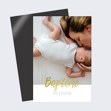 Faire-part Baptême Gold Dots
