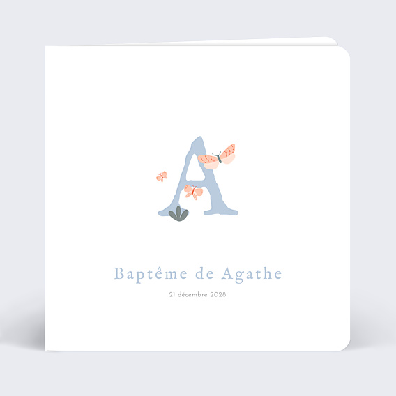 Faire-part baptême Papillons