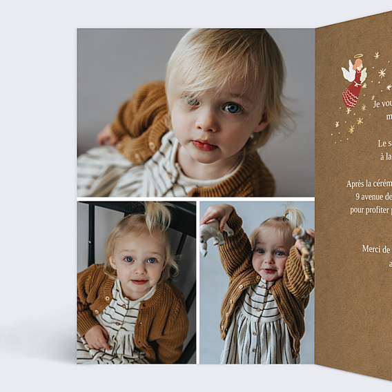 Faire-part Baptême Petits Anges