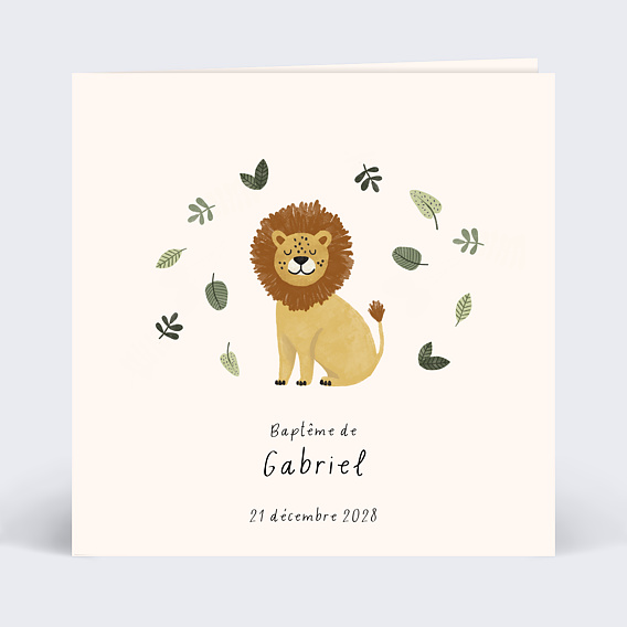 Faire-part Baptême Petit Lion