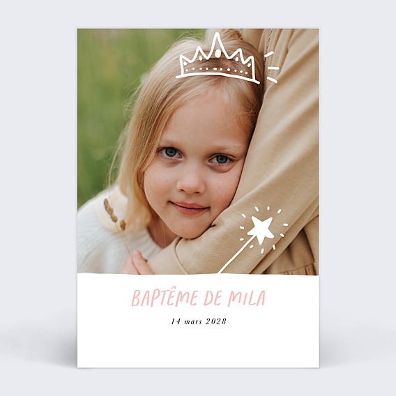 Faire-part Baptême Ma Couronne