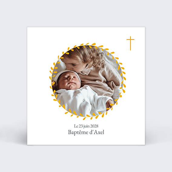 Faire-part Baptême Couronne