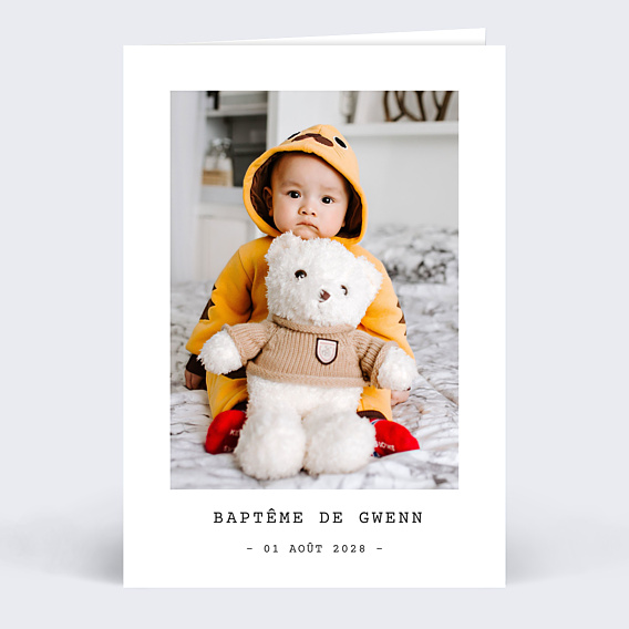 Faire-part Baptême Polaroid Simple