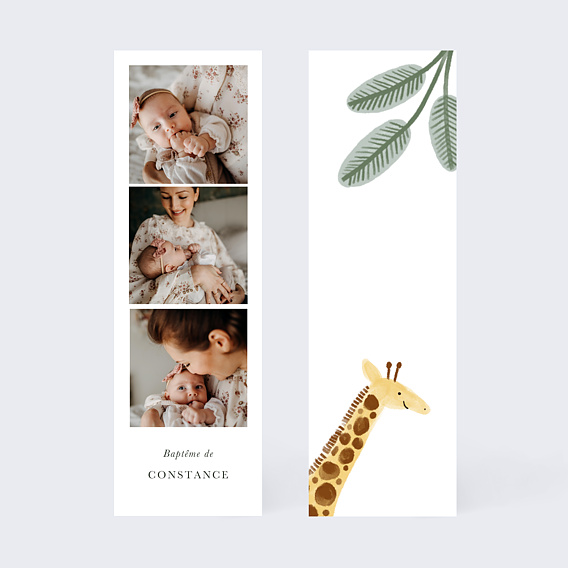 Faire-part baptême Amis de la jungle