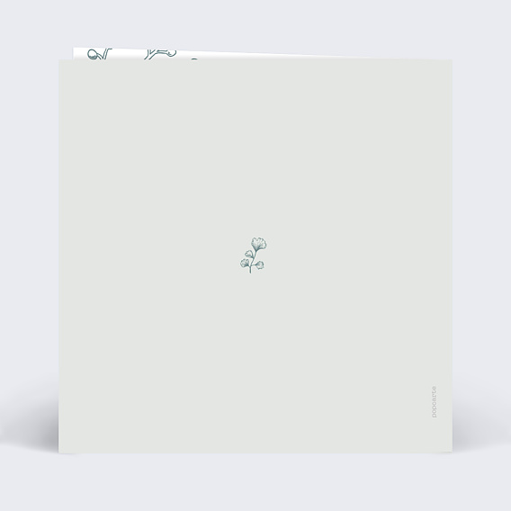 Faire-part baptême Botanique Verso