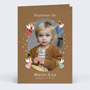 Faire-part Baptme Petits Anges