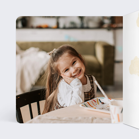 Faire-part baptême Lettrine Renard Intérieur Gauche