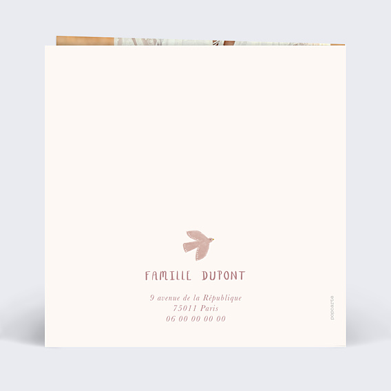 Faire-part Baptême Princesse Pastel