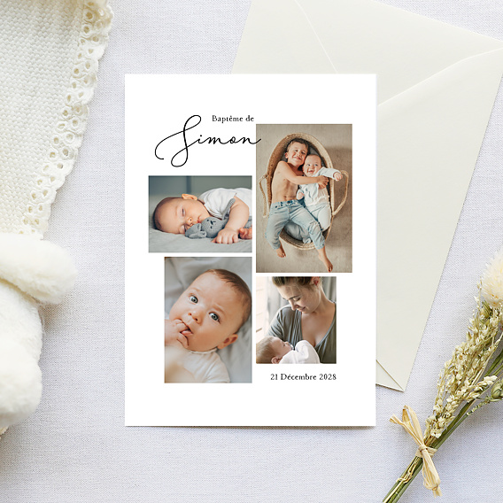Faire-part baptême Scrapbooking