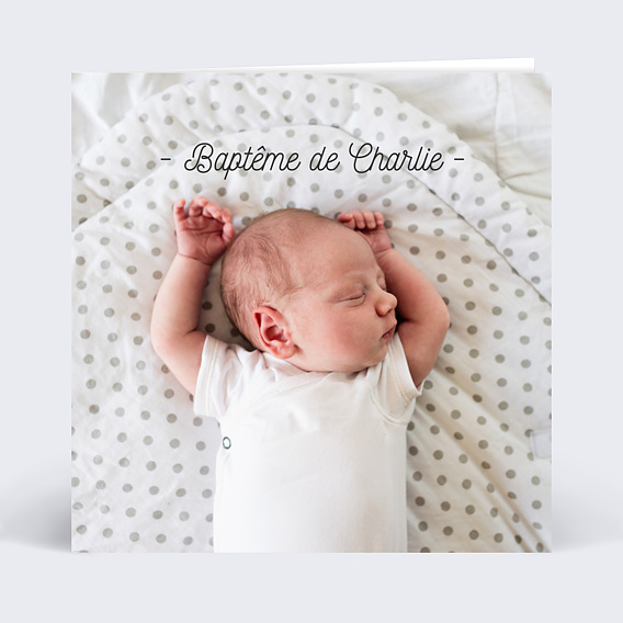 Faire-part baptême Tirets