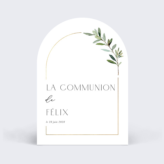 Faire-part communion Arche Végétal Chic