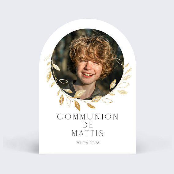 Faire-part communion Couronne Chic Arche