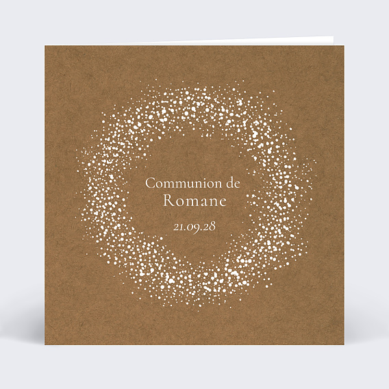 Faire-part Communion Couronne Gypsophile