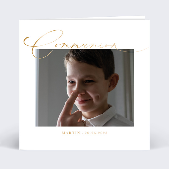 Faire-part communion Ligne Ocre