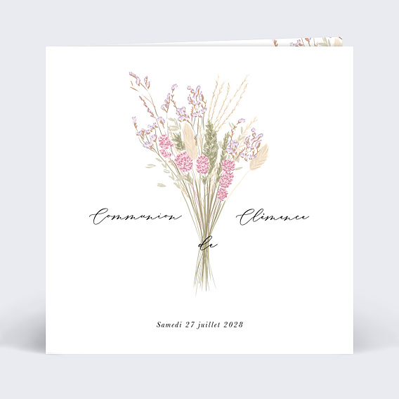 Faire-part Communion Petit Bouquet Champêtre