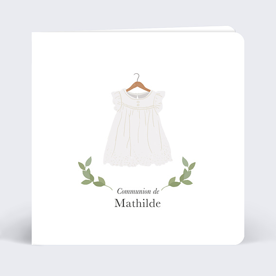 Faire-part communion Petite Robe Blanche