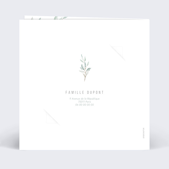 Faire-part Communion Petite Croix Graines
