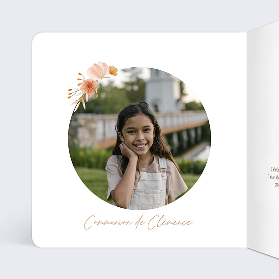 Faire-part communion Flower of Fall Intérieur Gauche